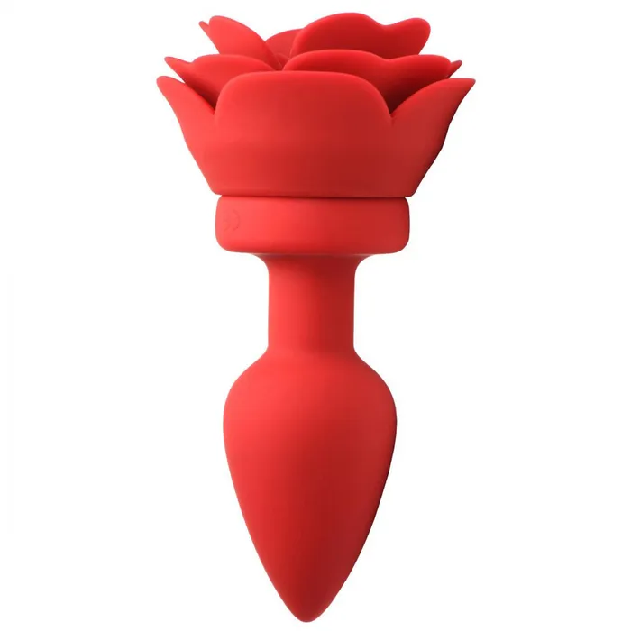 XR Brands Booty Sparks Male Sex Toys 28x Silicone Vibrating Rose Anal Plug With Remote Medium