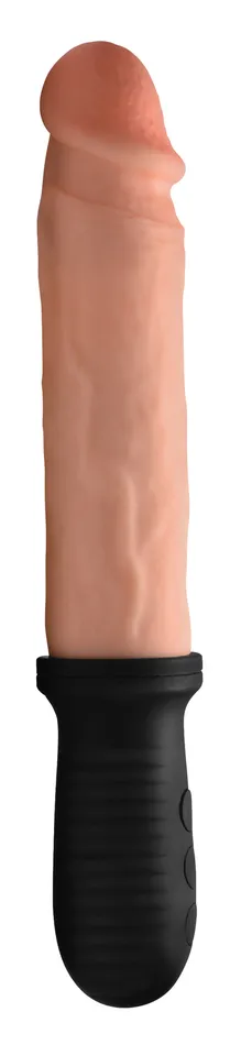 XR Brands Master Series 8x Auto Pounder Vibrating and Thrusting Dildo With Handle Flesh Female Sex Toys
