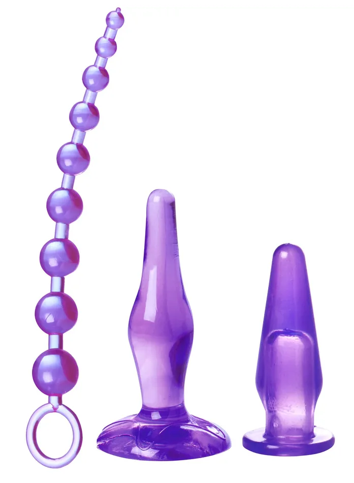 XR Brands Trinity Vibes Anal Amethyst Adventure 3 Pieces Anal Toy Kit